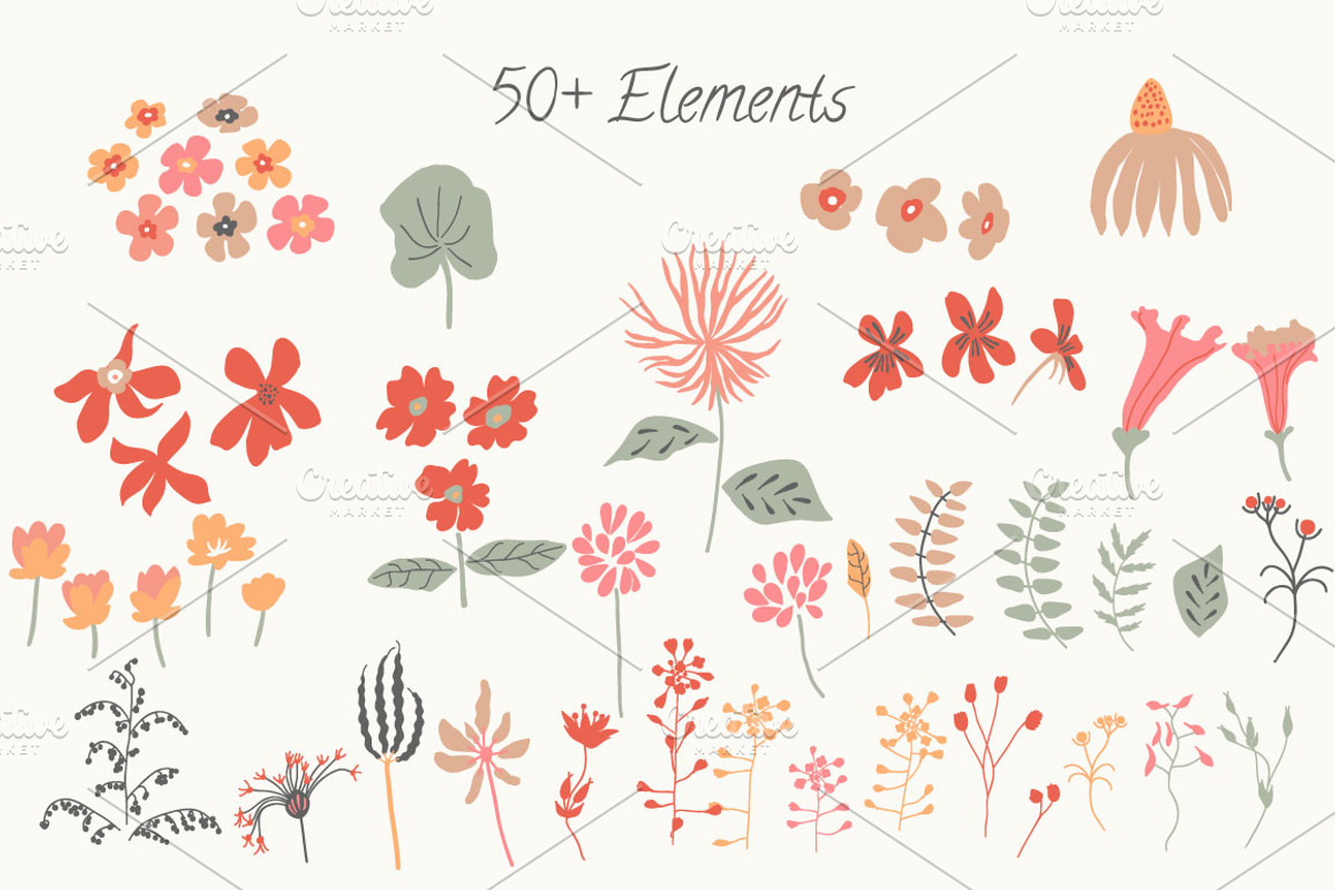 Hand Drawn Floral Pack, an Object Graphic by Sunny Design (Photo 3 of 5)