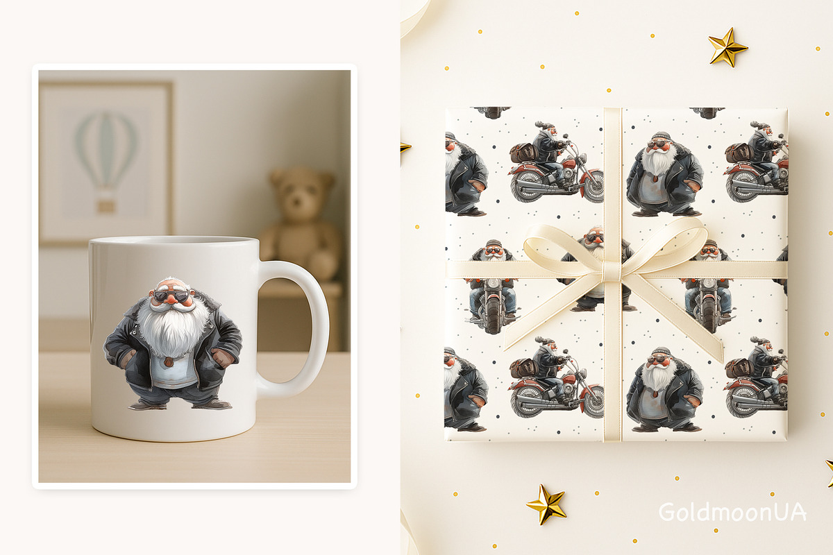Biker vibes Patterns & Clipart, a Person Illustration by GoldmoonUA (Photo 4 of 5)