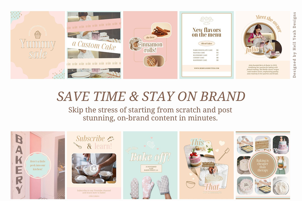 Boutique Bakery Instagram Templates, a Social Media Template by Hell Yeah Designs (Photo 9 of 12)