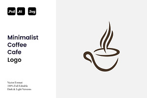 Minimalist Coffee Cafe Logo, a Branding & Logo Template by Luxury Logos