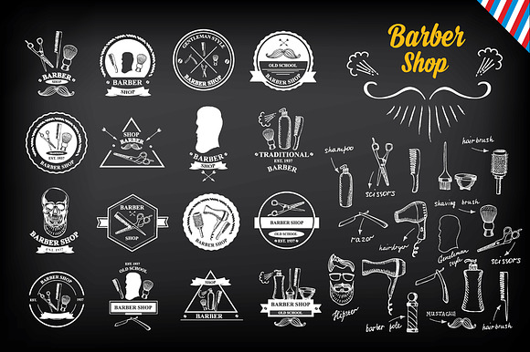 Barbershop Design Labels