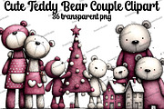 Cute Teddy Bear Couple Clipart, an Illustration by DreamArtGraphic (Thumbnail 1 of 5)