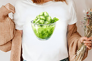 Watercolor Green Tea Clipart Bundle, an Illustration by Canvas Craft (Thumbnail 3 of 8)
