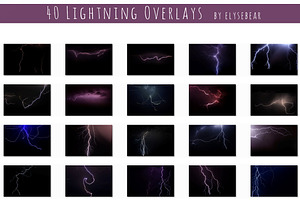 45 Lightning Photo Overlays