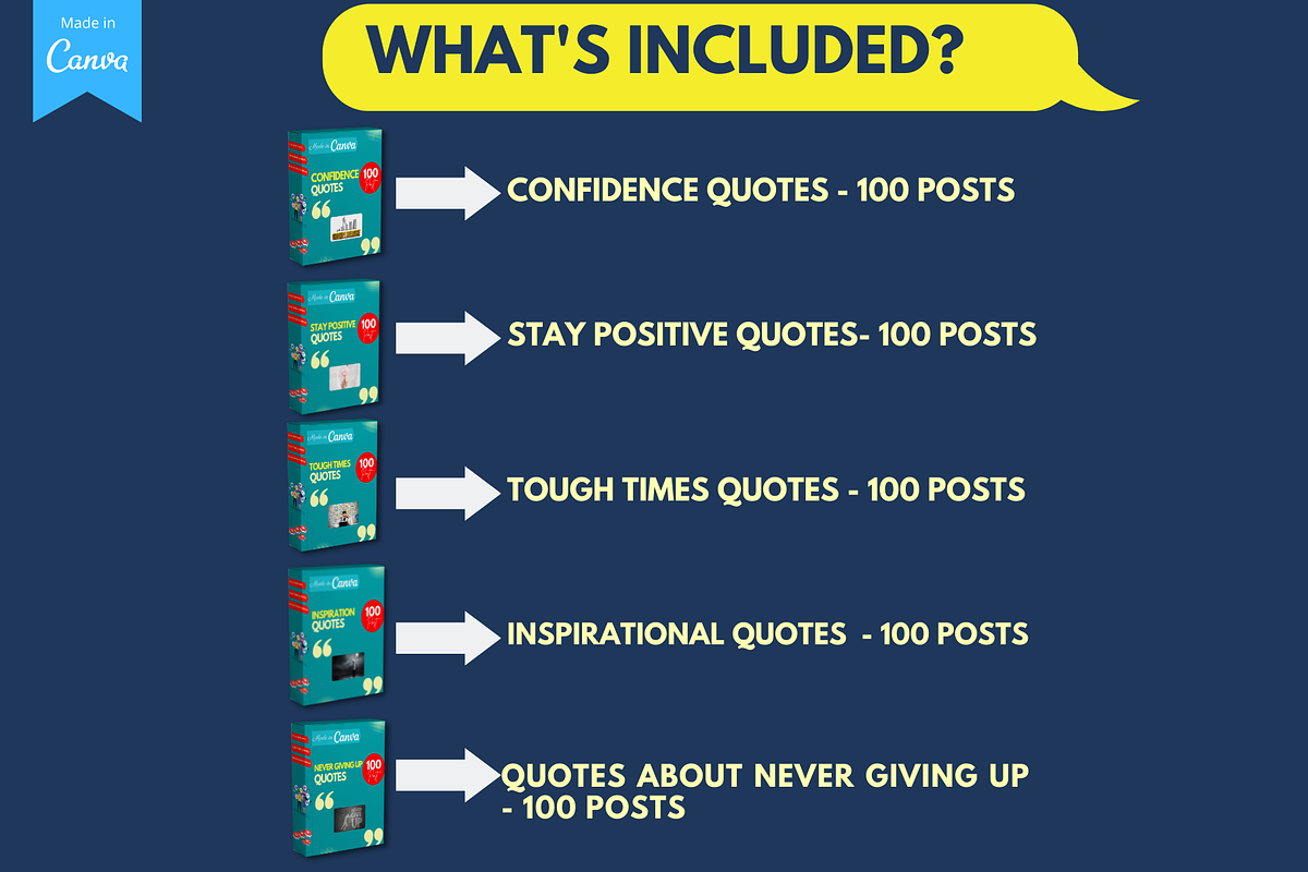 500 Motivation Quotes Bundle, a Social Media Template by Viral Content Design (Photo 4 of 7)