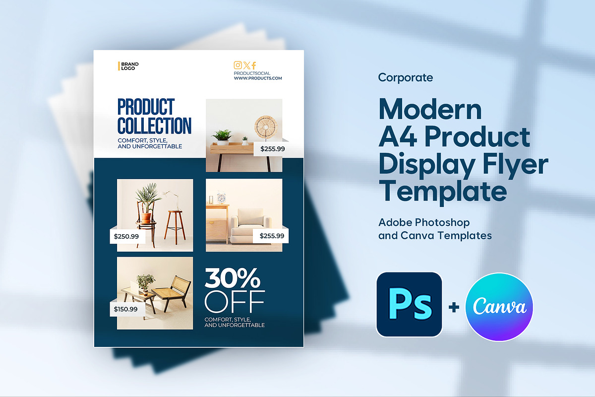 Furniture Flyer Template Canva & PSD, a Flyer Template by Vintage Impressions (Photo 1 of 6)