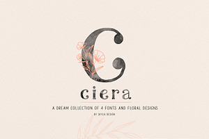 Ciera watercolor svg font & florals, a Script Font by Angele Kamp