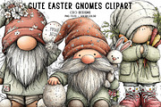 Cute Easter Gnomes Clipart, an Illustration by CreationArt (Thumbnail 1 of 6)