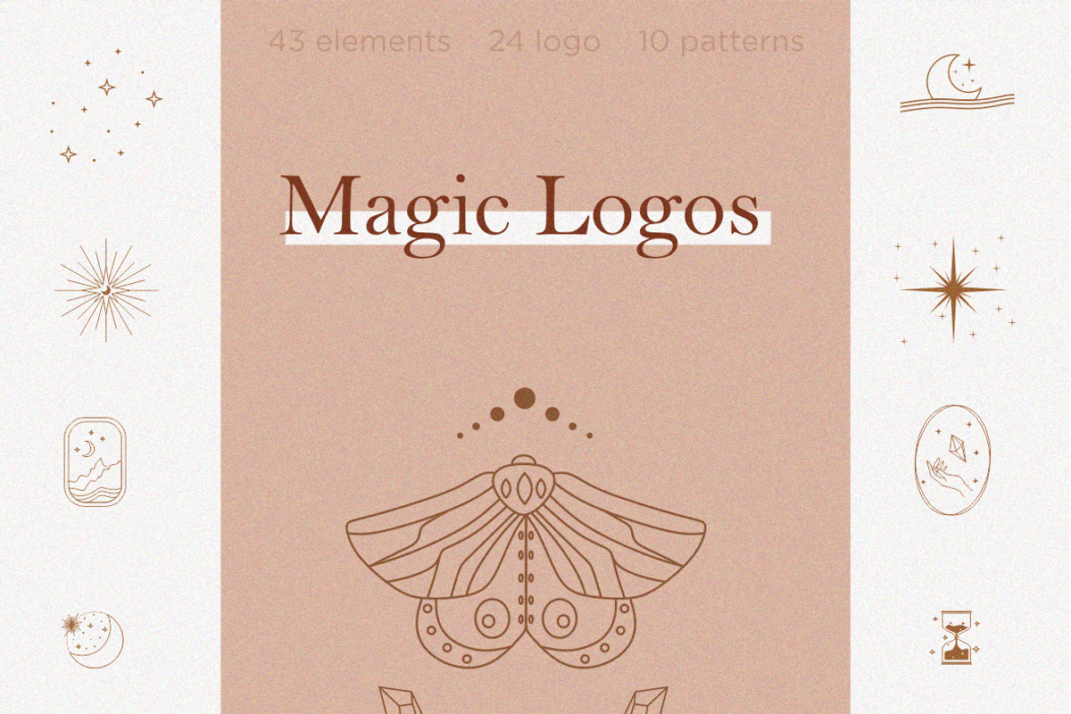 A set of magical logos, a Branding & Logo Template by Yana_mide (Photo 1 of 12)