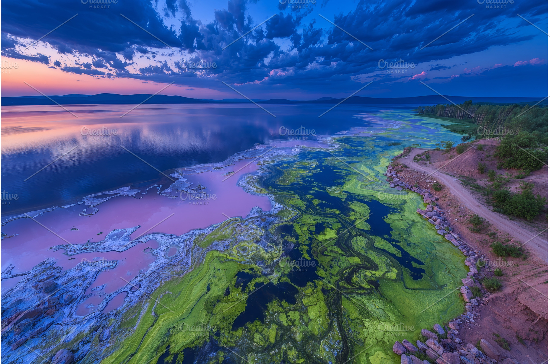 The presence of green seaweed on the, a Nature Photo by ZinetroN