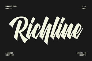 Richline a Sharper Script Font, a Script Font by Blankids Studio