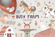 Busy Farm - Farm Animals, an Animal Illustration by Lori Room (Thumbnail 1 of 19)