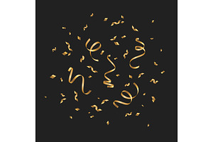 Falling Shiny Gold Confetti