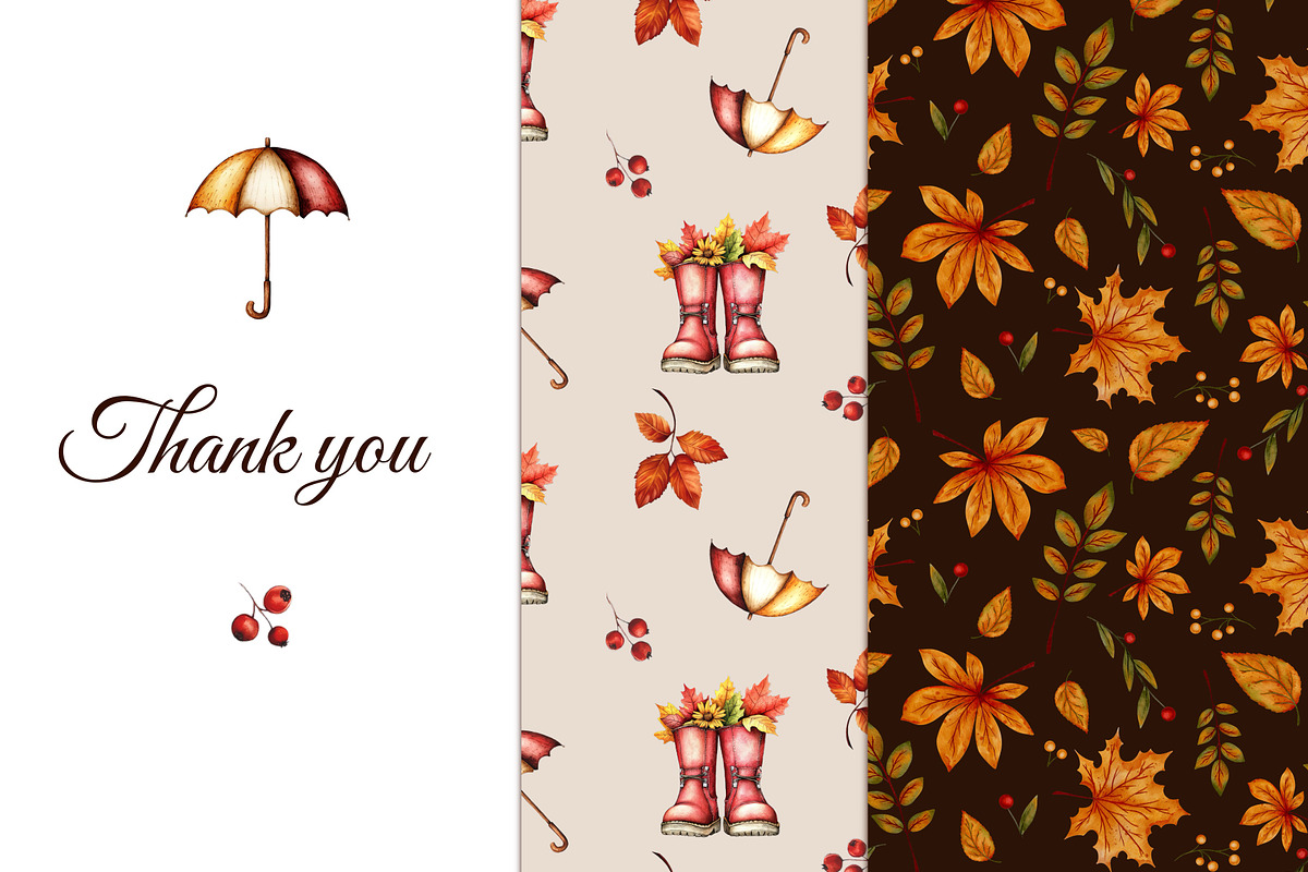 Watercolor Autumn Backgrounds Pack, a Pattern Graphic by ZabolotnaArt (Photo 7 of 7)