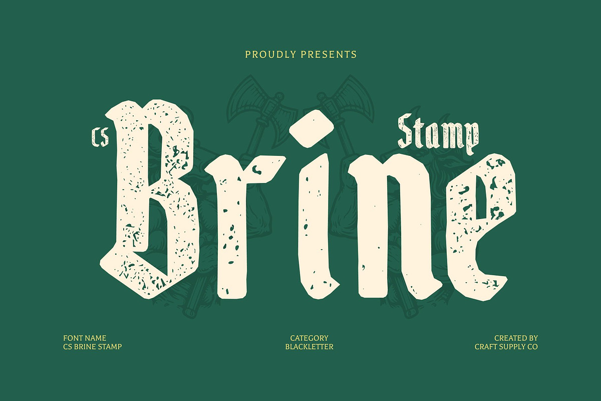 CS Brine Stamp, a Blackletter Font by Craft Supply Co. (Photo 1 of 8)