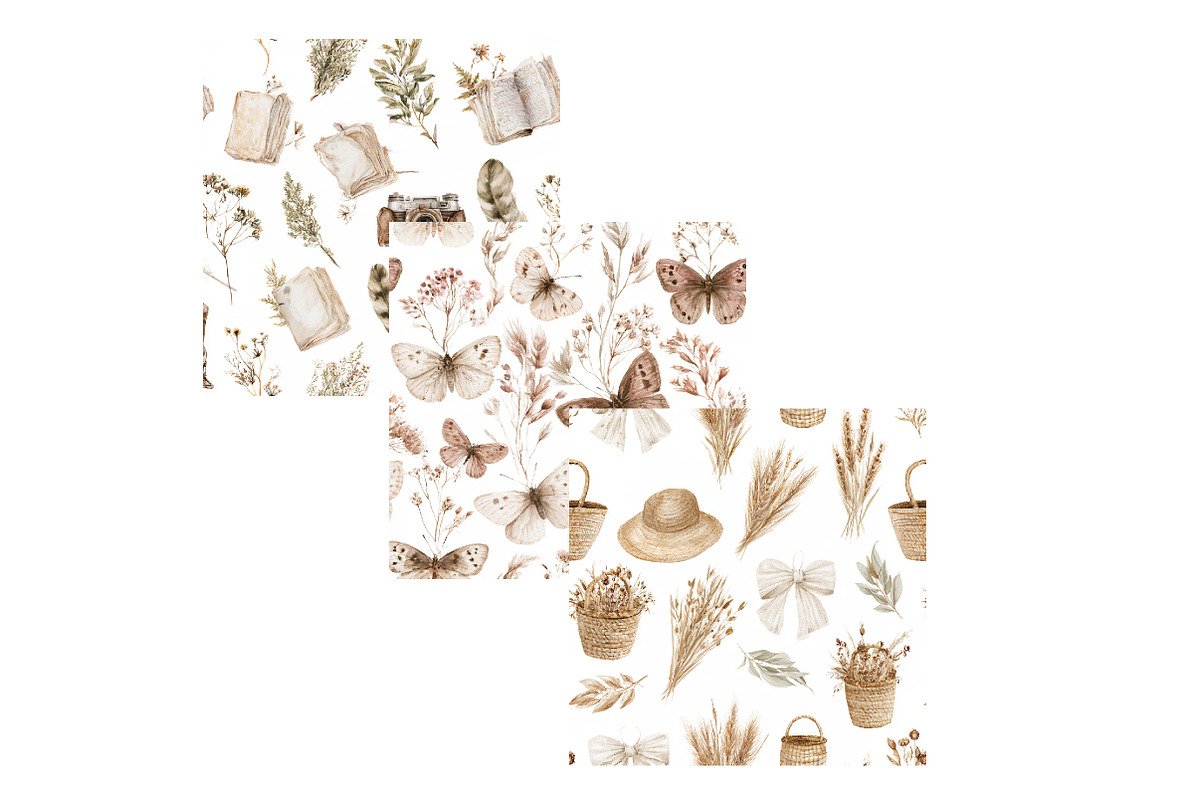 Boho Neutral Seamless Patterns, a Pattern Graphic by Design Market (Photo 4 of 4)
