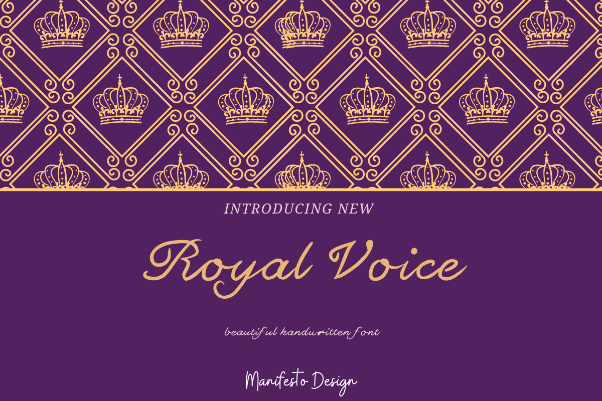Royal Voice Font, a Script Font by Manifesto Design Gallery (Photo 4 of 22)