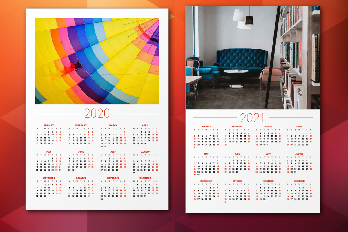 Wall Calendar 2020 + calendar poster, a Stationery Template by AntartStock (Photo 4 of 5)