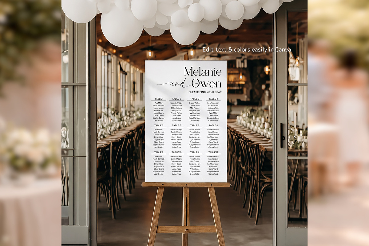 Elegant Seating Chart Canva bd005, a Poster Template by TyphoonStudio