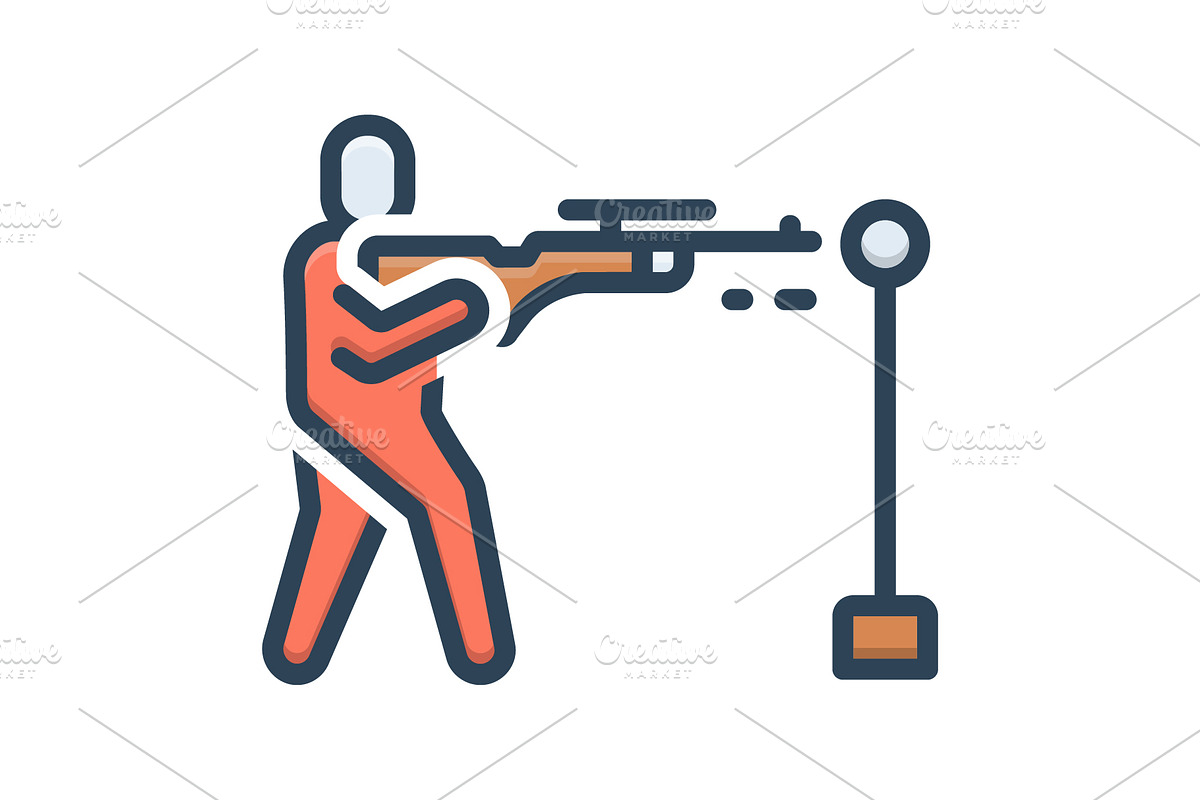 Shooting shooter color icon, a Duotone Icon by Creative priyanka