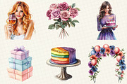 Woman’s Birthday Clipart, an Illustration by OK Design (Thumbnail 3 of 5)