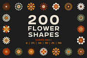 200 Flower Shapes, an Object Graphic by ArinStudio (Thumbnail 1 of 10)