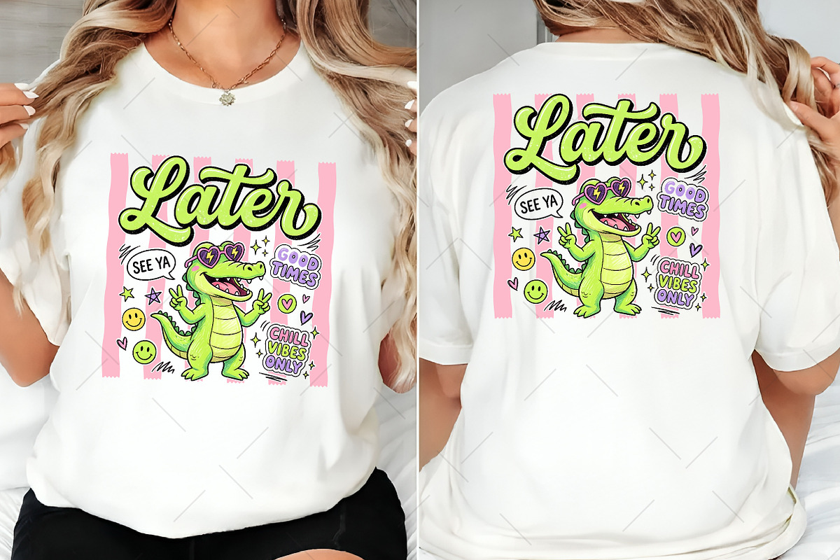 Cute Alligator Chill Vibes PNG, a Technology Illustration by OK Design (Photo 4 of 5)