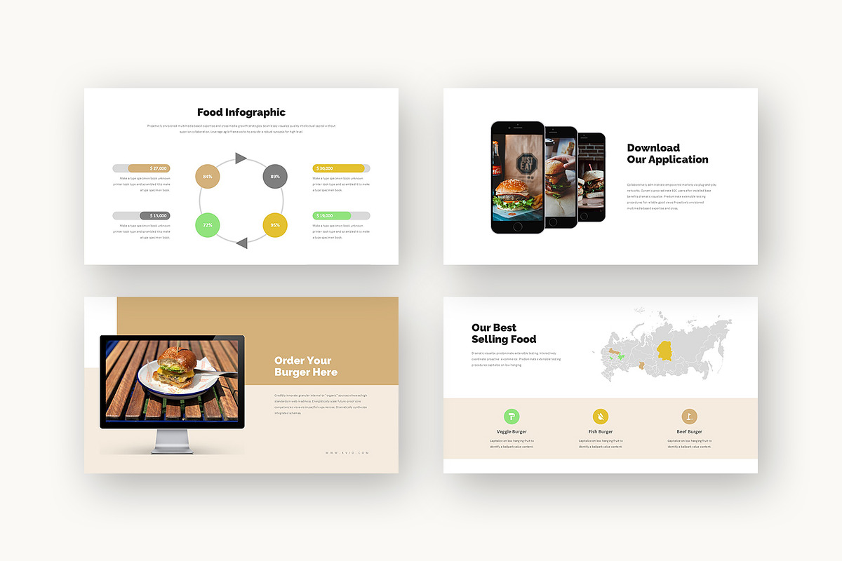 Kvio : Burger Brand Google Slides, a Presentation Template by Punkl Camp (Photo 8 of 15)