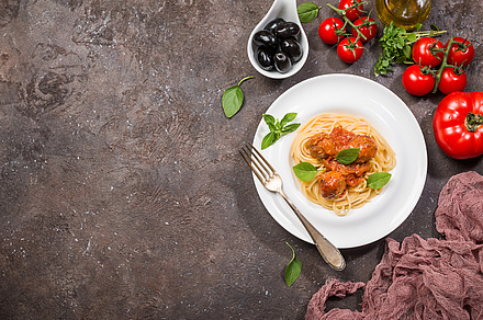 Spaghetti pasta with meatballs stock photo containing spaghetti and pasta, a Food & Drink Photo by piter.goskov