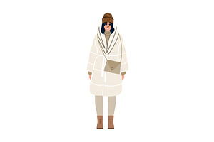 Smiling woman wearing winter clothes, an Object Illustration by pikepicture
