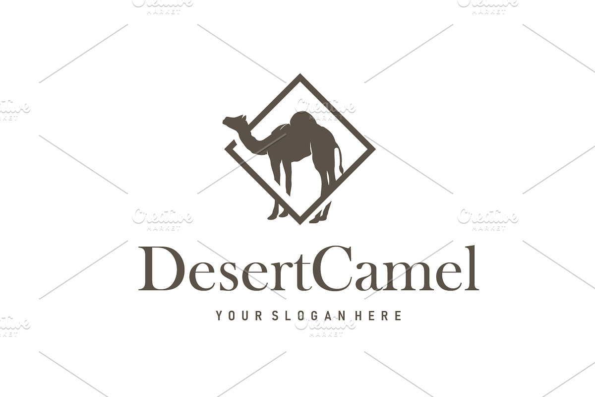 desert animal design logo camel