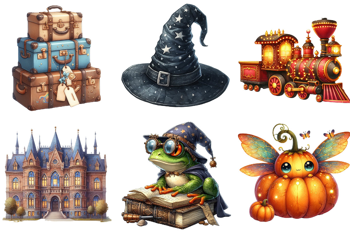 Cute Magic School Watercolor Clipart, an Illustration by Libby Wishes (Photo 6 of 12)