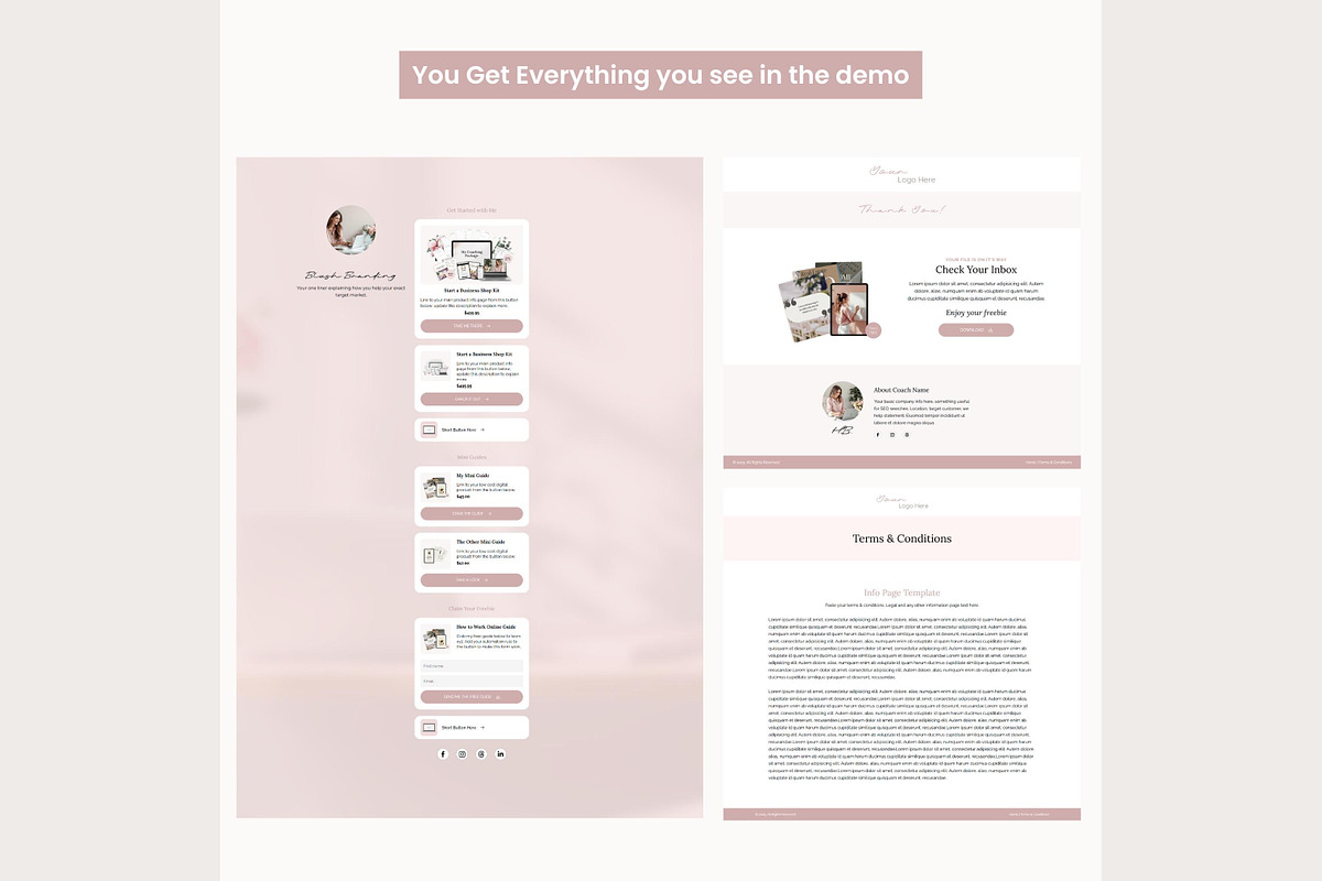 Systeme.io Blush Link in Bio, a Landing Page Template by Hayley's Digital Hub (Photo 6 of 10)