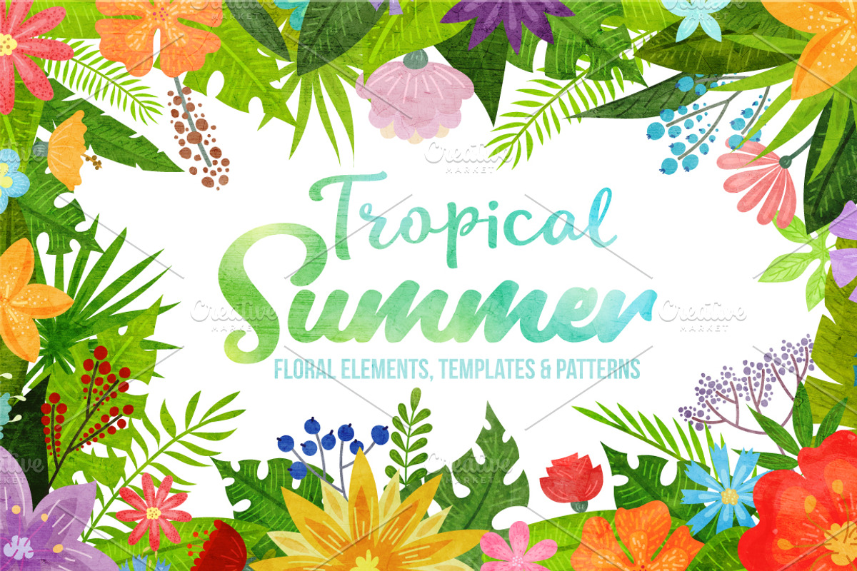 Tropical Summer - clipart collection, an Object Graphic by DruZhi Art (Photo 1 of 7)