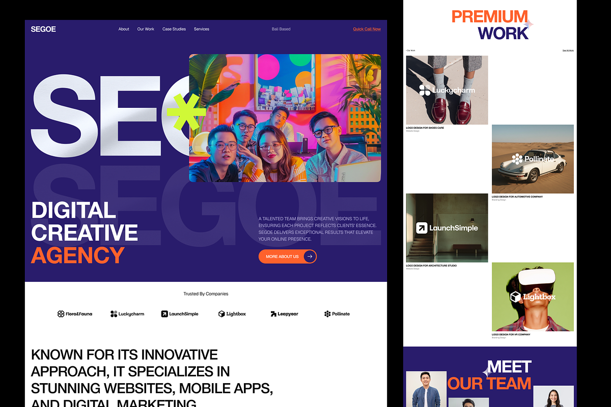 SEGOE - Digital creative agency, an UI Kit Template by Sans Design