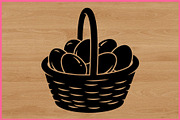 15 Egg Basket Silhouette Clipart Set, an Illustration by Gaye Art (Thumbnail 4 of 4)