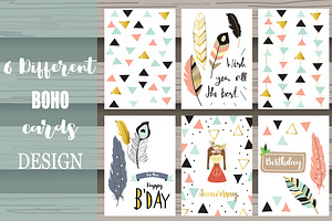 6 Cute Lovely Design Boho Cards1