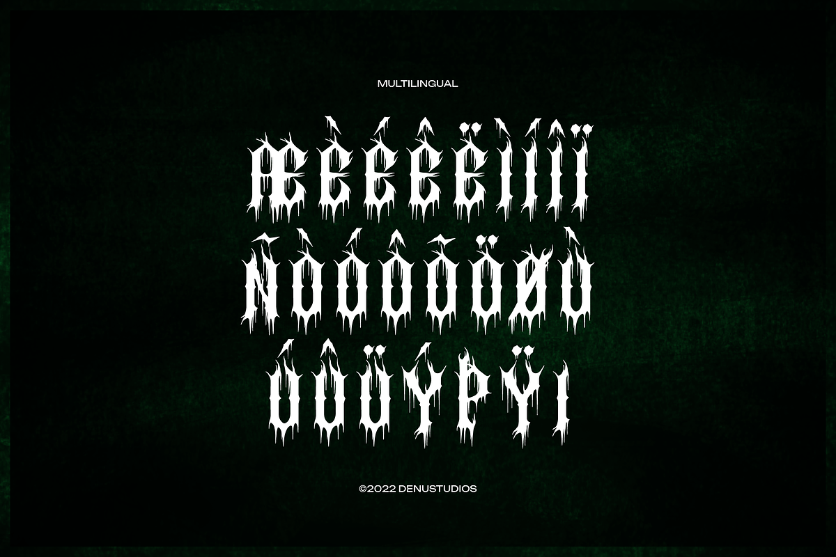 Erethyl | Black Metal Font, a Blackletter Font by Denustudios (Photo 12 of 12)