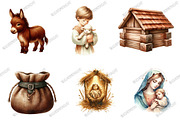Watercolor Nativity Scene Clipart, an Illustration by designcity5 (Thumbnail 3 of 5)