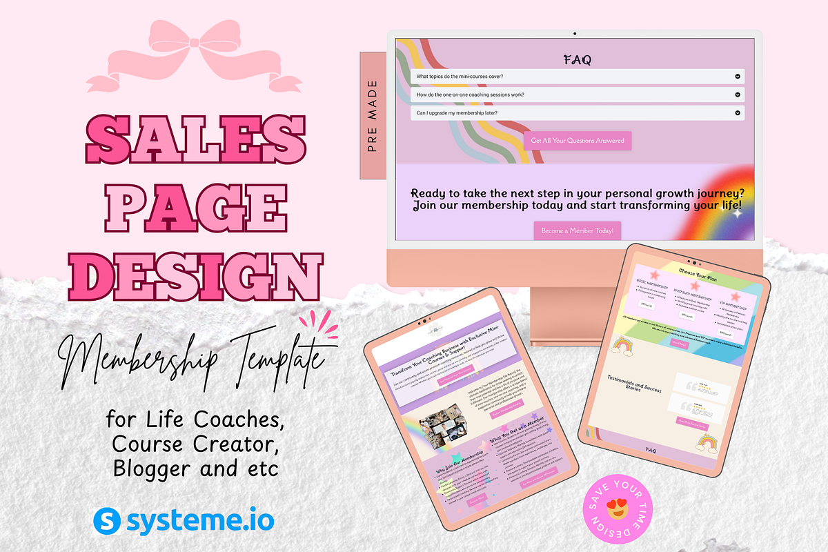 Membership Site Design Template, a Branding & Logo Template by bellaROSEworkshop (Photo 2 of 10)