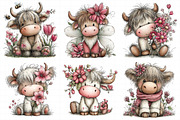 Whimsical Spring Highland Cow Clipar, an Illustration by Daily.Designs (Thumbnail 5 of 8)