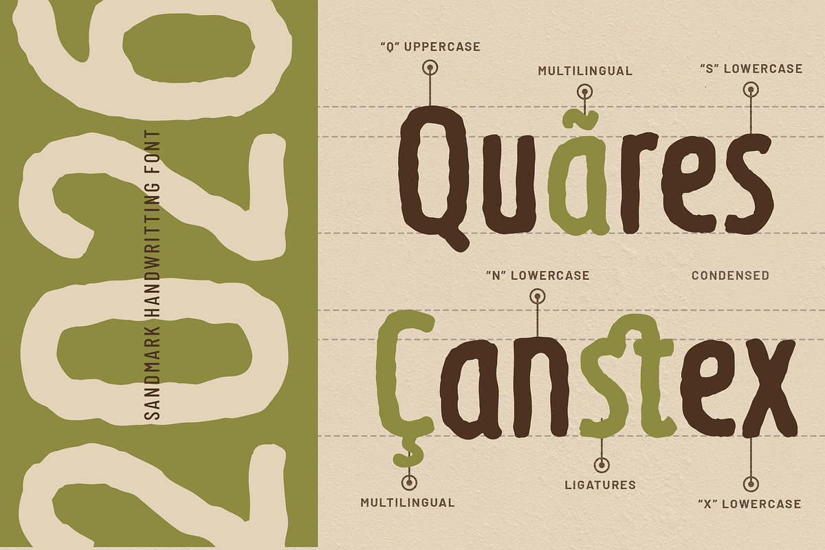 Questland - Rough Vintage HandDrawn, a Handwritten Font by Typia Nesia (Photo 3 of 12)