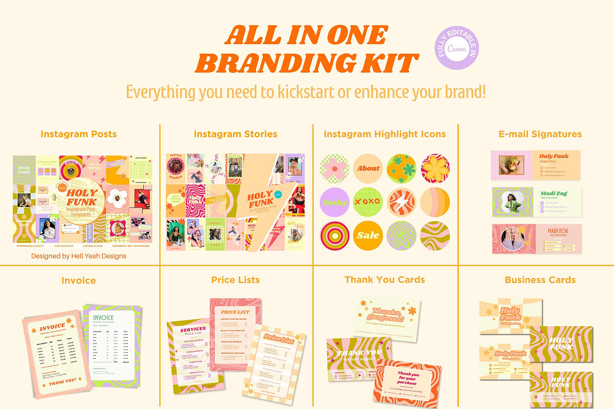Holy Funk Branding Starter Kit, a Social Media Template by Hell Yeah Designs (Photo 4 of 12)