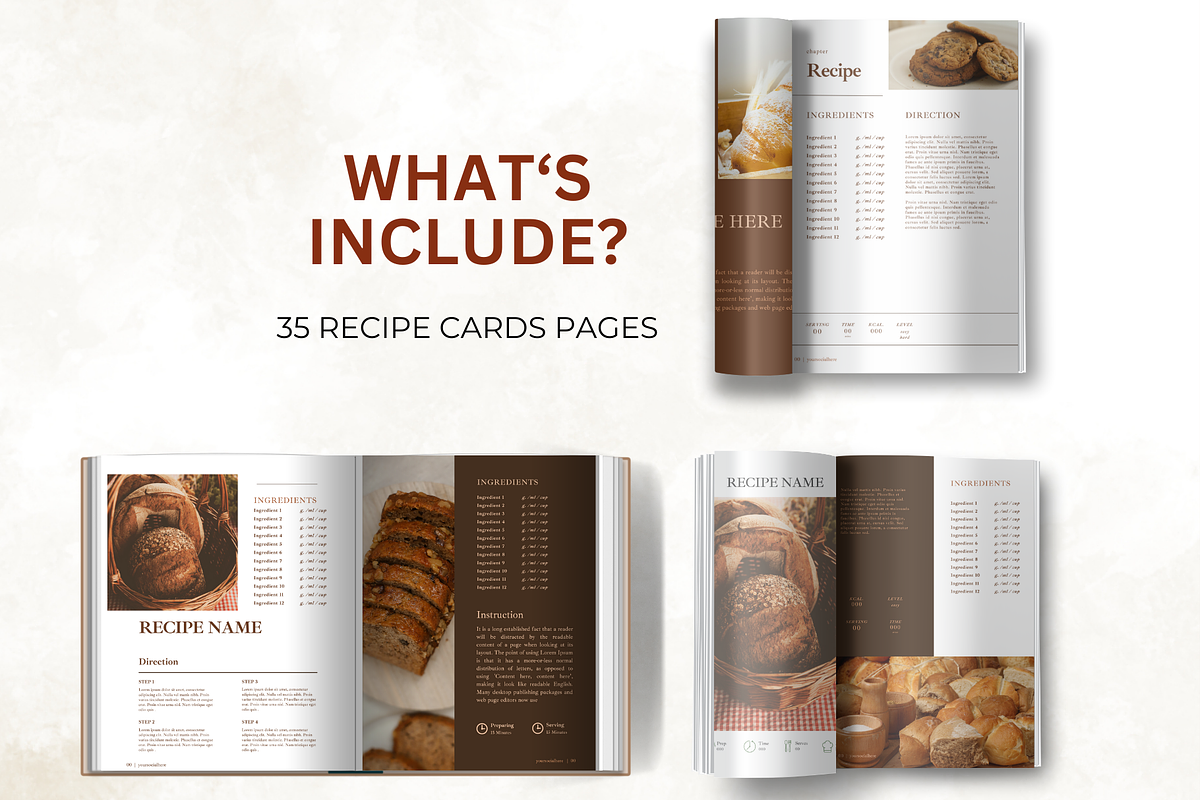 Aesthetic Recipe Cards Template, a Magazine Template by Digital By Nikoleta (Photo 2 of 11)