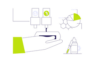 Cosmetics ingredients mixing, an Illustration by Visual Generation