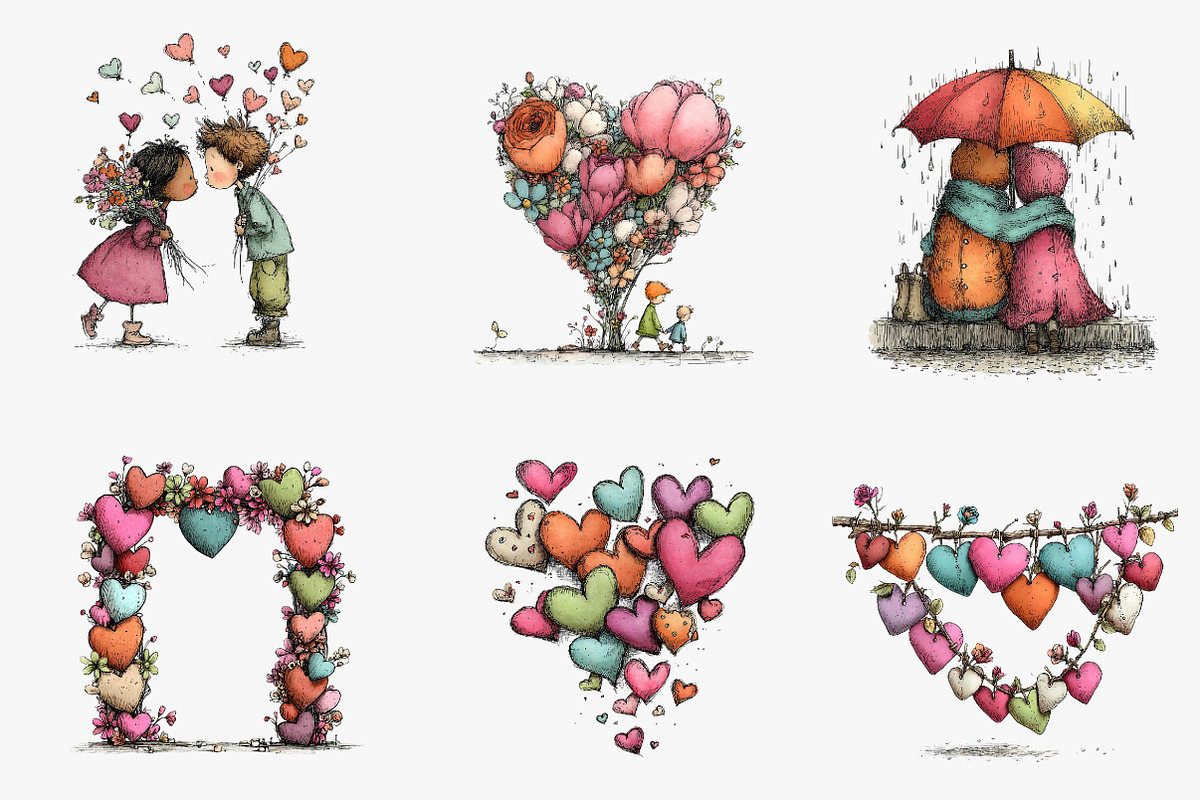 Valentines Day Love Clipart, an Illustration by CreationArt (Photo 7 of 7)