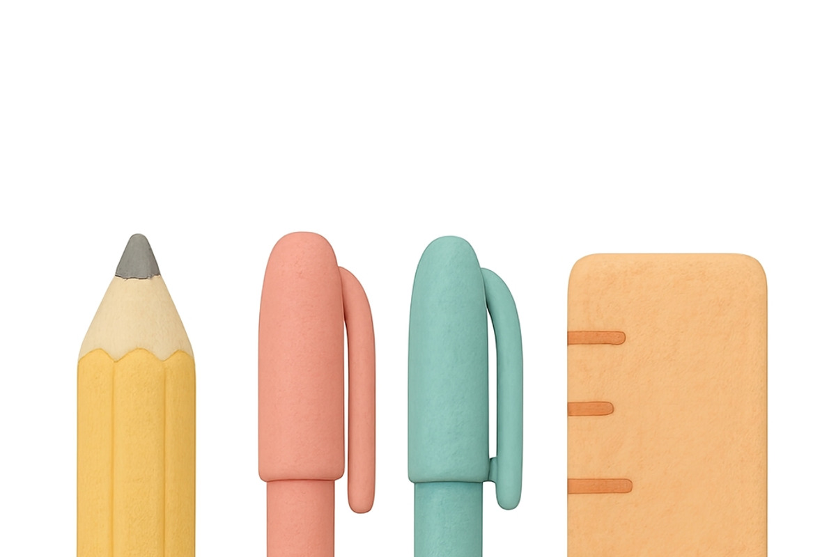 Back to school stationery set includ, an Illustration by Dvoevnore photos