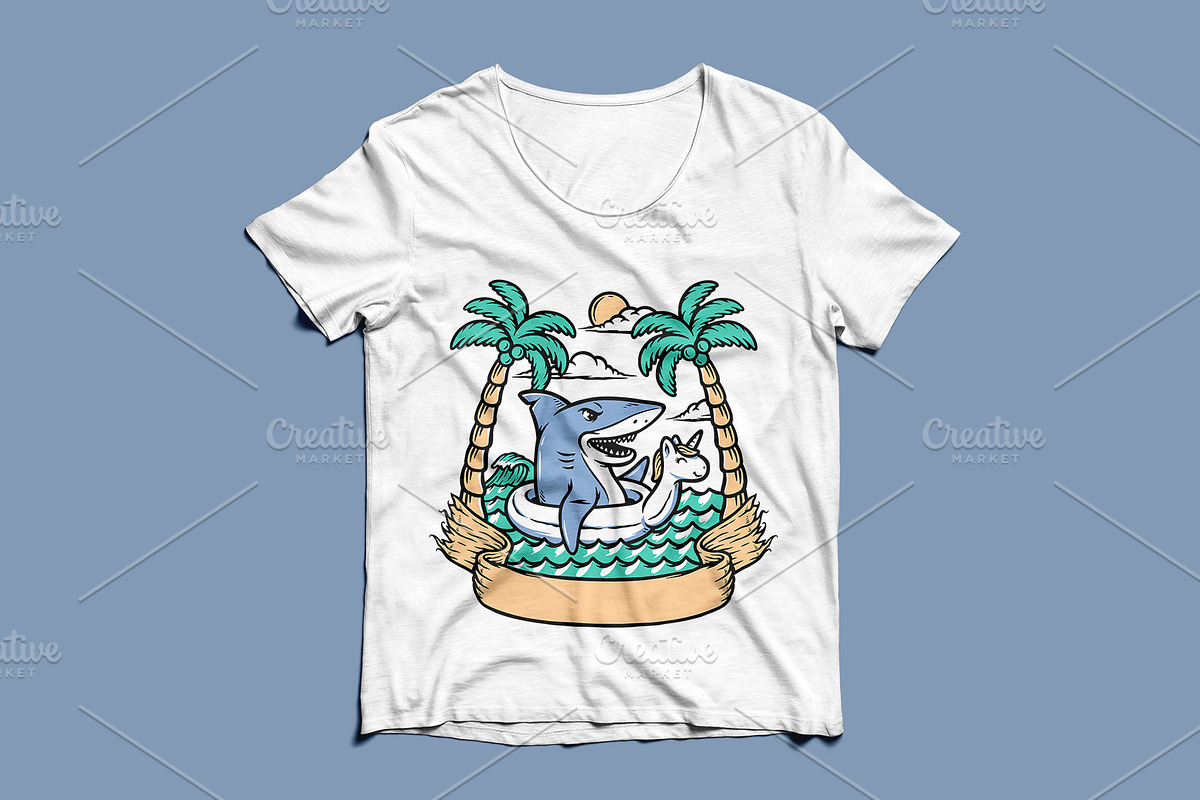 Shark relaxing on the beach, an Animal Illustration by gunaonedesign (Photo 4 of 5)