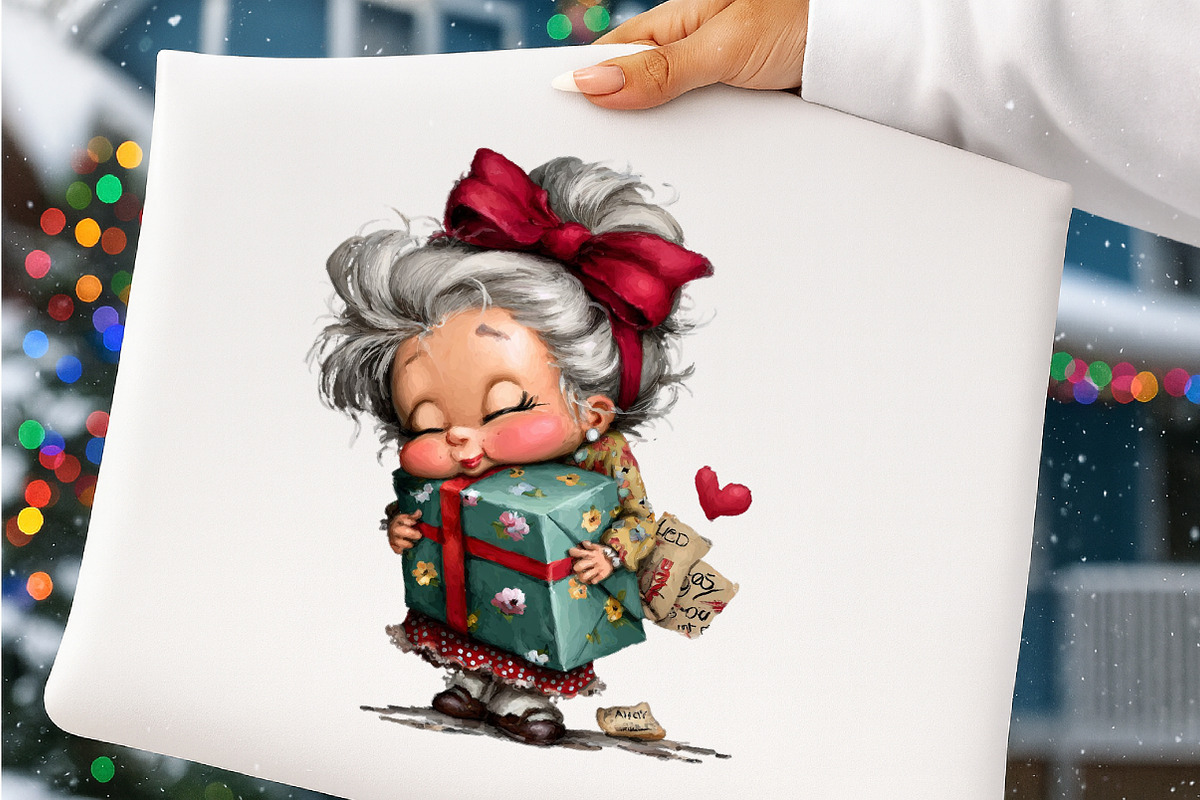 Whimsical old lady birthday clipart, an Illustration by SinaCreation (Photo 10 of 11)