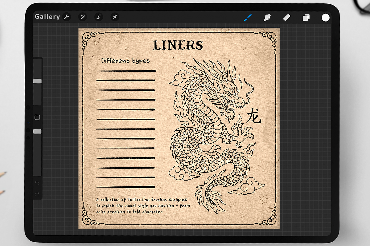 70 Tattoo Brushes for Procreate, a Brushes & More by Disyukov (Photo 2 of 11)